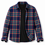 Men’s Navy Multicolour Check Slim-Fit Shirt