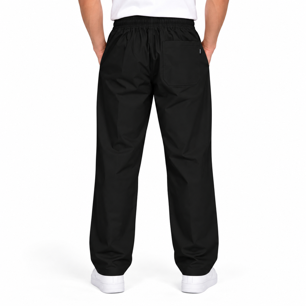 Men’s Relaxed Straight-Leg Track Pants – Black