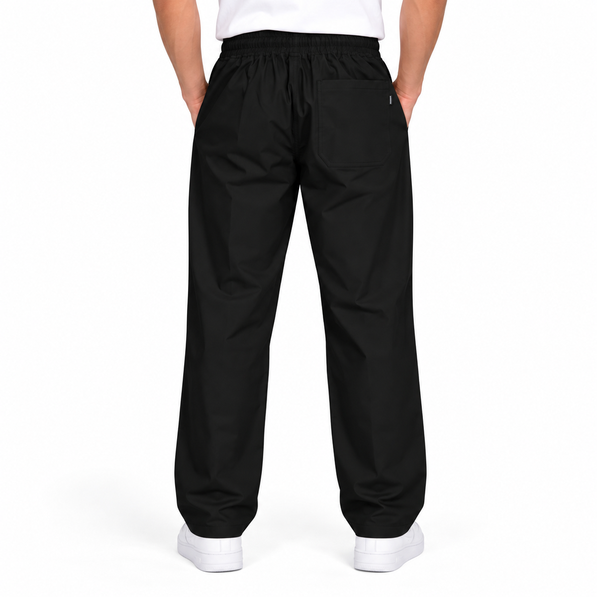 Men’s Relaxed Straight-Leg Track Pants – Black