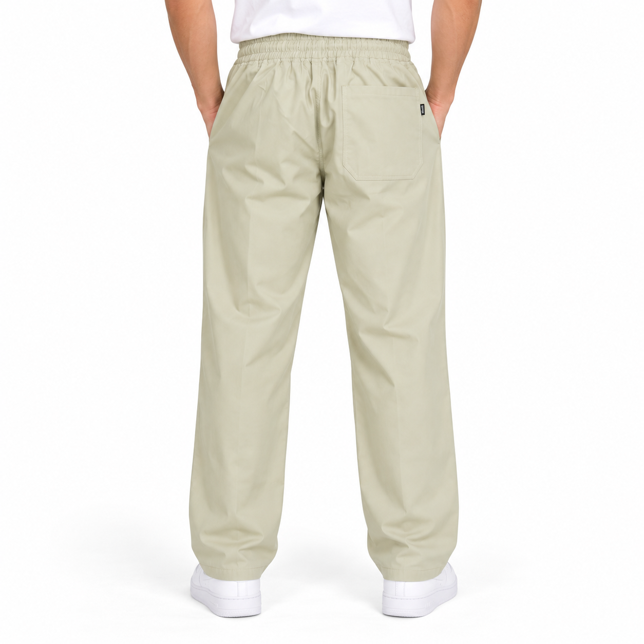 Men’s Relaxed Straight-Leg Track Pants – Light Stone