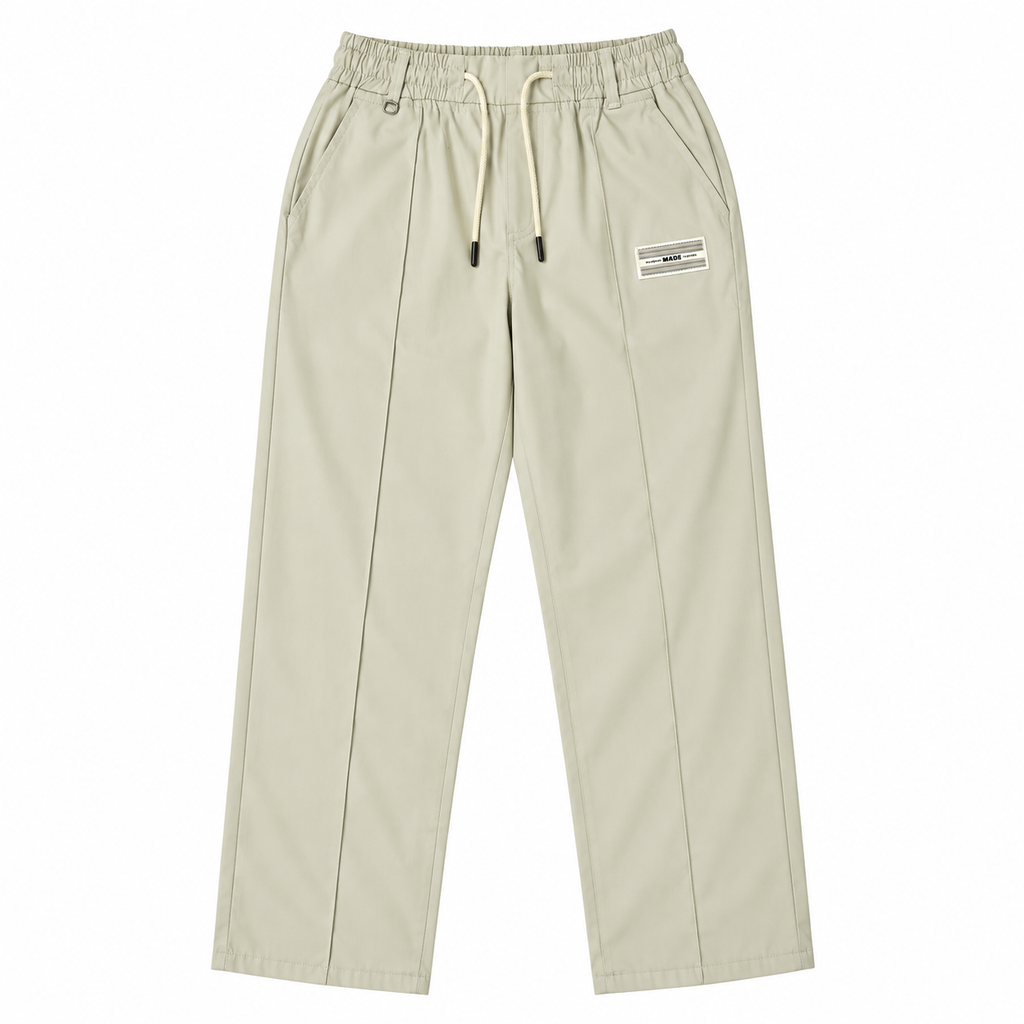 Men’s Relaxed Straight-Leg Track Pants – Light Stone