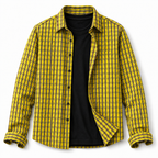 Men’s Yellow Multi-Check Slim-Fit Shirt