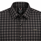 Midnight Charcoal Gingham Checkered Shirt | Slim Fit