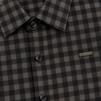 Midnight Charcoal Gingham Checkered Shirt | Slim Fit