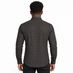 Midnight Charcoal Gingham Checkered Shirt | Slim Fit