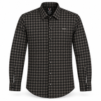 Midnight Charcoal Gingham Checkered Shirt | Slim Fit