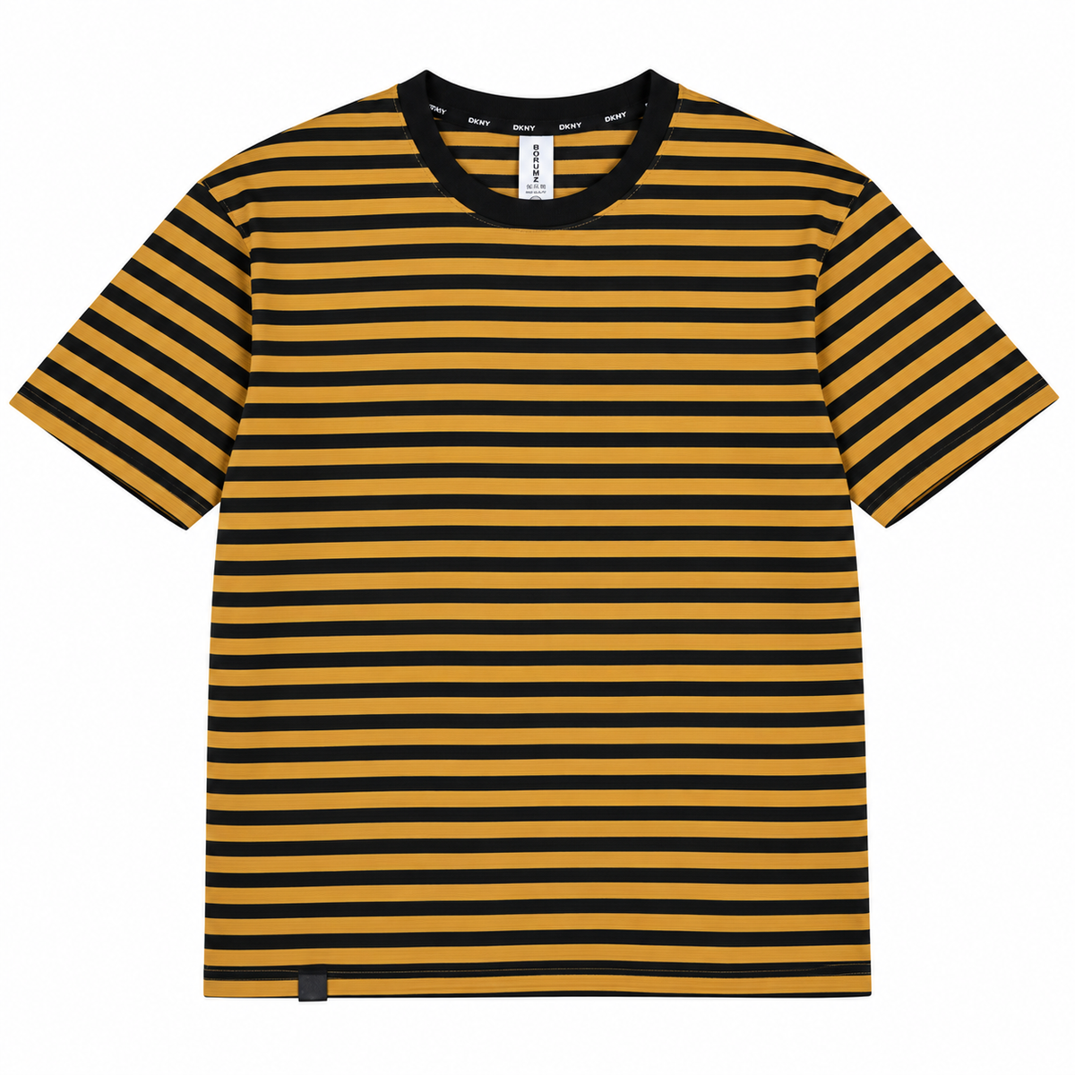 Mustard & Black Striped Drop Shoulder T-Shirt