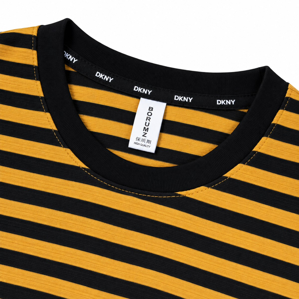 Mustard & Black Striped Drop Shoulder T-Shirt