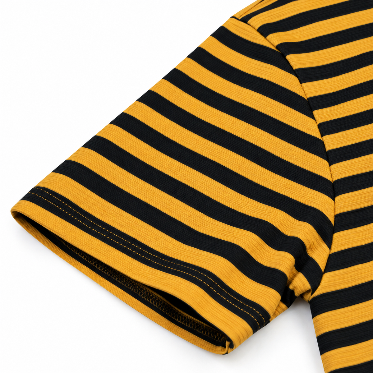 Mustard & Black Striped Drop Shoulder T-Shirt