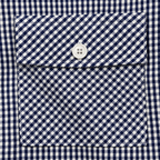 Navy Blue & White Checkered Double Pocket Shirt