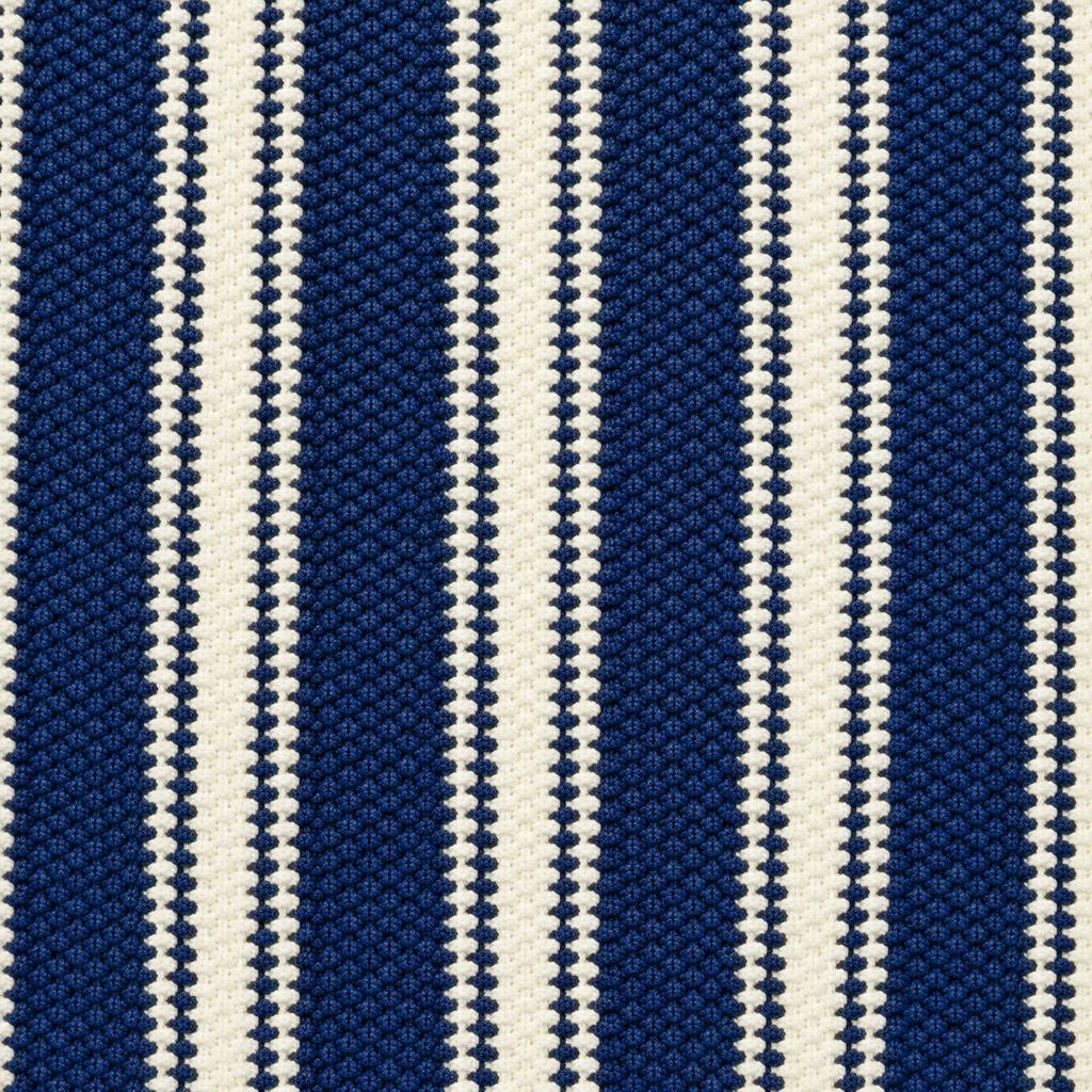 Navy & White Striped Knit Polo Sweatshirt – Unisex