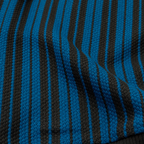 Ocean Blue & Black Striped Half-Zip Polo Sweatshirt – Unisex