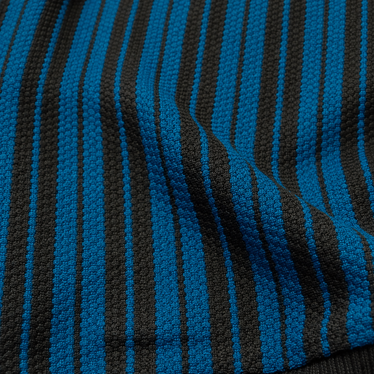 Ocean Blue & Black Striped Half-Zip Polo Sweatshirt – Unisex
