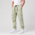 Off-White Khaki Rib Six pocket jogger | Relaxed Fit Casual Pants