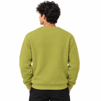 Olive Lime Green Waffle Textured Crewneck Sweatshirt – Unisex