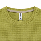 Olive Lime Green Waffle Textured Crewneck Sweatshirt – Unisex