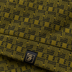 Olive Mustard & Black Geometric Half-Zip Polo Sweatshirt – Unisex
