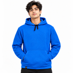 Royal Blue Basket-Weave Textured Pullover Hoodie – Unisex