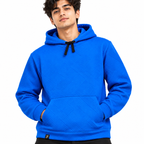 Royal Blue Basket-Weave Textured Pullover Hoodie – Unisex