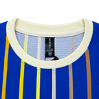 Royal Blue Multicolor Striped Crewneck Sweatshirt – Unisex