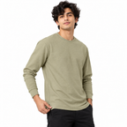 Sage Khaki Geometric Textured Crewneck Sweatshirt – Unisex