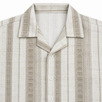 Sandstone Beige Heritage Cuban Shirt | Boxy Fit