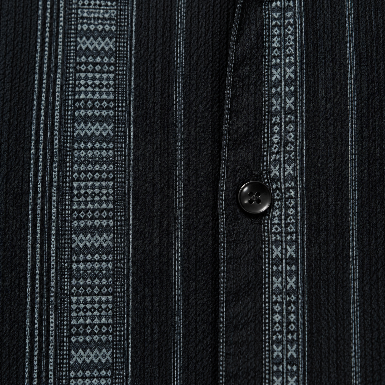 Sandstone Black Heritage Cuban Shirt | Boxy Fit