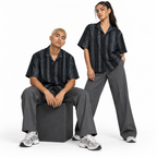 Sandstone Black Heritage Cuban Shirt | Boxy Fit