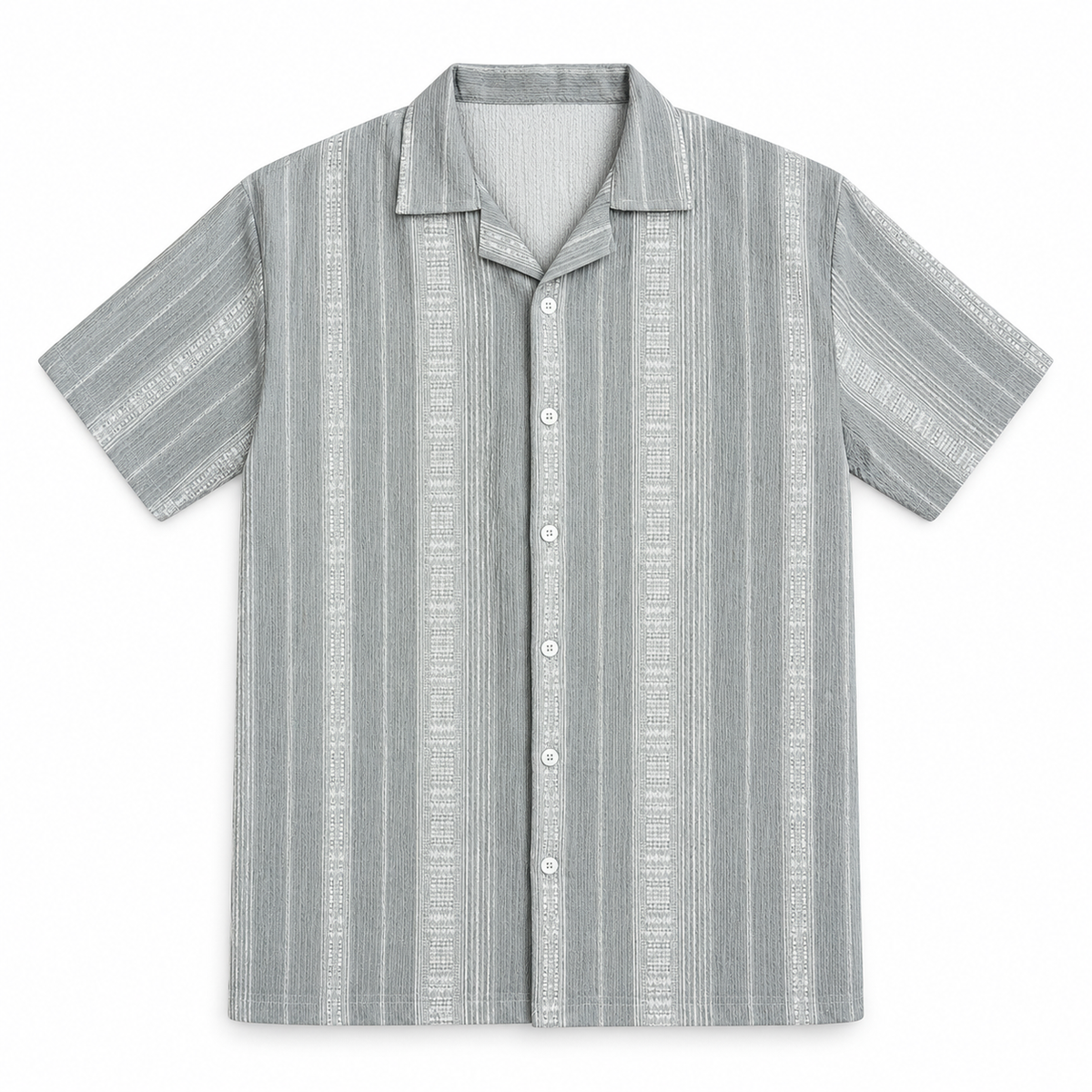 Sandstone Grey Heritage Cuban Shirt | Boxy Fit