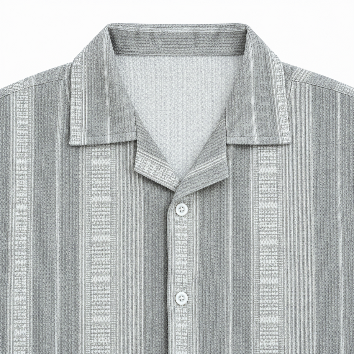 Sandstone Grey Heritage Cuban Shirt | Boxy Fit