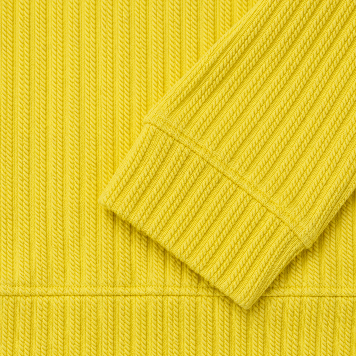 Sunshine Yellow Ribbed Quarter-Zip Polo Tee | Smart Fit
