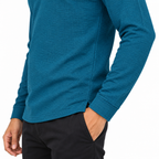 Teal Blue Textured Dry-Fit Polo Shirt – Unisex Long Sleeve