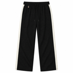 Textured Wide-Leg Track Pantt – Black