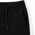 Textured Wide-Leg Track Pantt – Black