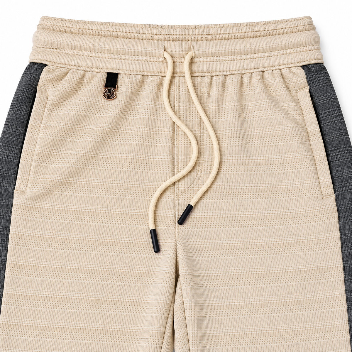 Textured Wide-Leg Track Pantt – Cream