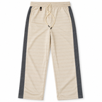 Textured Wide-Leg Track Pantt – Cream
