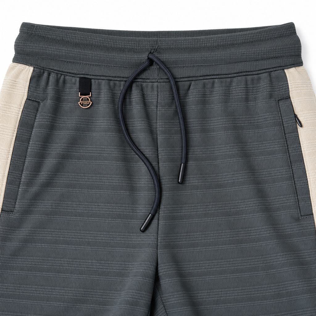 Textured Wide-Leg Track Pantt – Grey