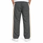 Textured Wide-Leg Track Pantt – Grey
