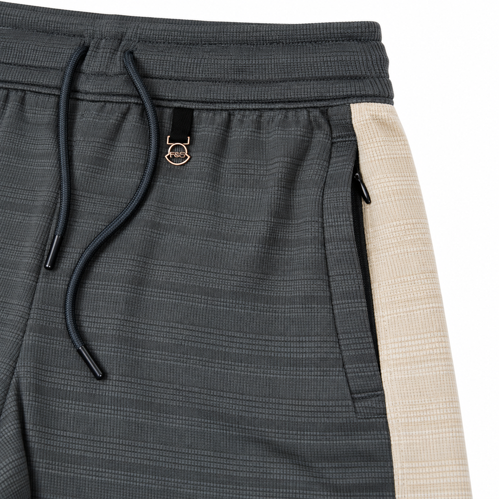 Textured Wide-Leg Track Pantt – Grey