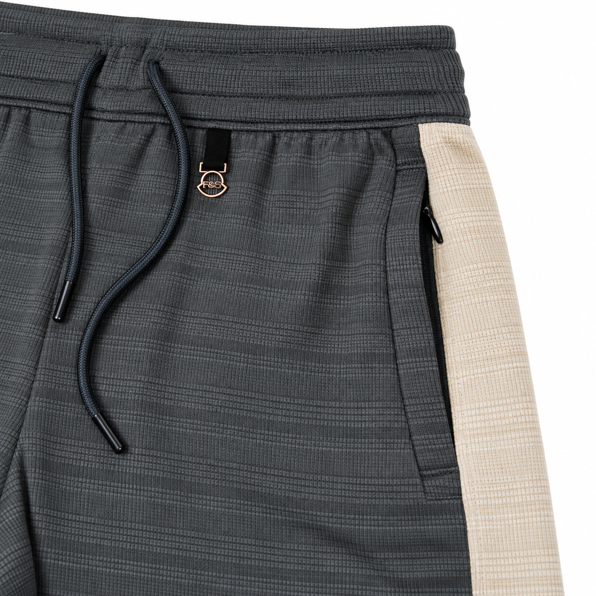 Textured Wide-Leg Track Pantt – Grey