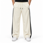 Textured Wide-Leg Track Pantt – Off white