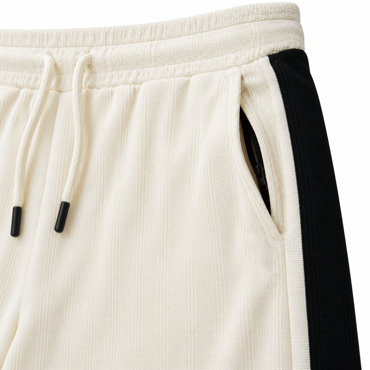 Textured Wide-Leg Track Pantt – Off white