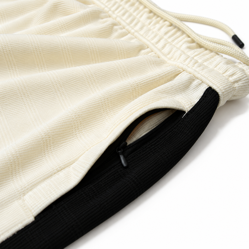 Textured Wide-Leg Track Pantt – Off white