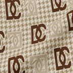 Beige & Brown GG Monogram Jacquard Knit Zip-Up Jacket