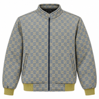 Grey & Beige GG Monogram Jacquard Knit Zip-Up Jacket