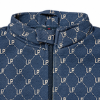 Navy & Cream LP Monogram Diamond Jacquard Zip-Up Jacket