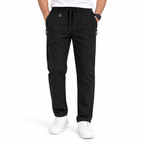 Unisex Lightweight Straight-Leg Track Pants – Black