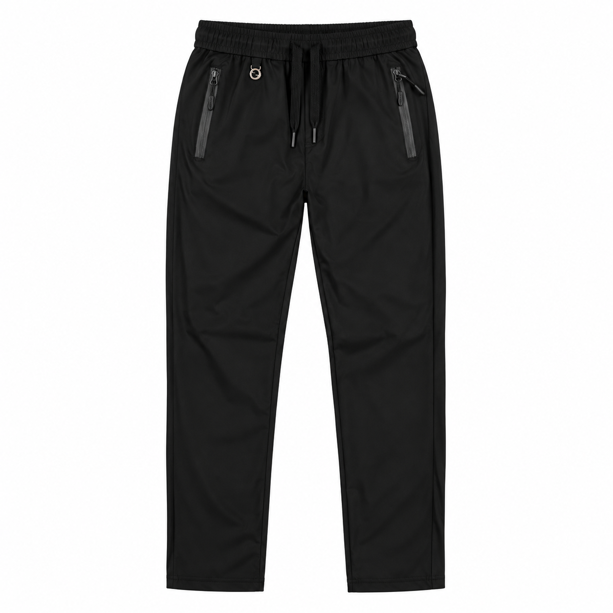 Unisex Lightweight Straight-Leg Track Pants – Black