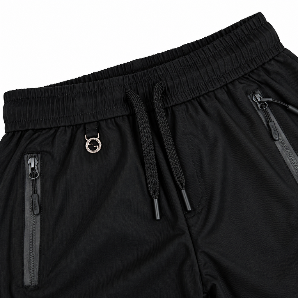 Unisex Lightweight Straight-Leg Track Pants – Black