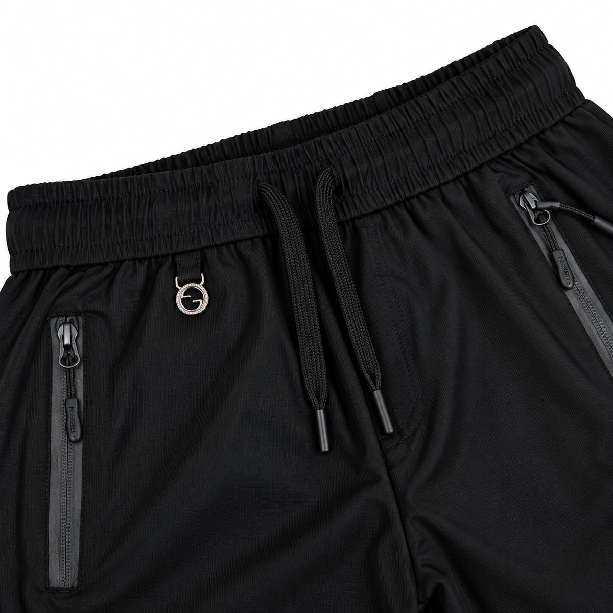 Unisex Lightweight Straight-Leg Track Pants – Black